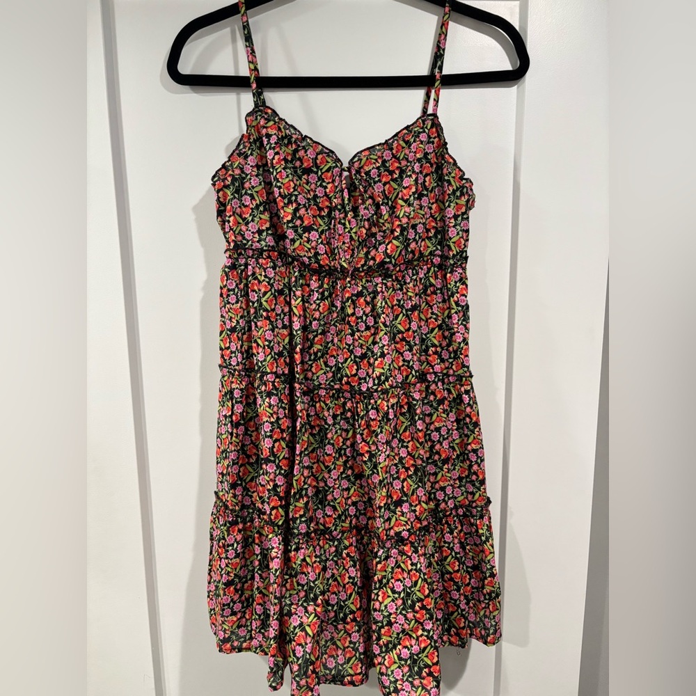 B Darlin Floral Mini Dress - Black and Pink